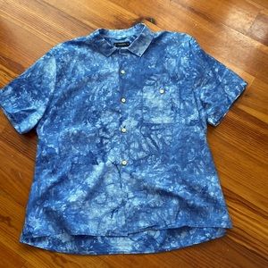 Lucky Brand - Linen Blend, Short Sleeve Hawaiian Print Shirt - Men's Size XL